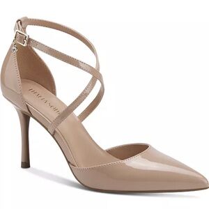 Thalia Sodi Nude Patent Crisscross Pointed-Toe Stiletto Pump